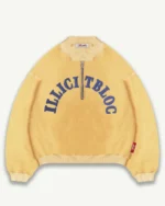 ILLICIT BLOC SPELLOUT TEDDYKNIT 1/4 ZIP - MIMOSA