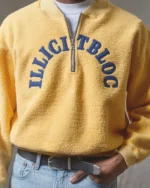 ILLICIT BLOC SPELLOUT TEDDYKNIT 1/4 ZIP - MIMOSA