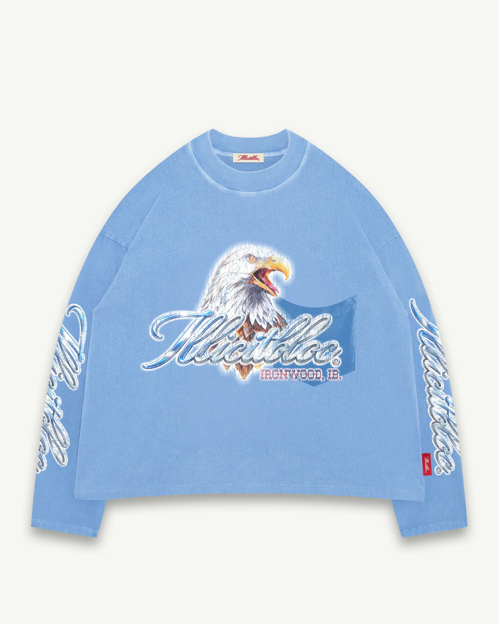 BLUECHROMEcopy ILLICIT BLOC CHROME FEATHERKNIT LONG SLEEVE T-SHIRT