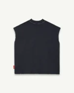ILLICIT BLOC CHROME FEATHERKNIT RAW HEM TANK - VINTAGE BLACK
