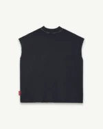 ILLICIT BLOC CHROME FEATHERKNIT RAW HEM TANK - VINTAGE BLACK