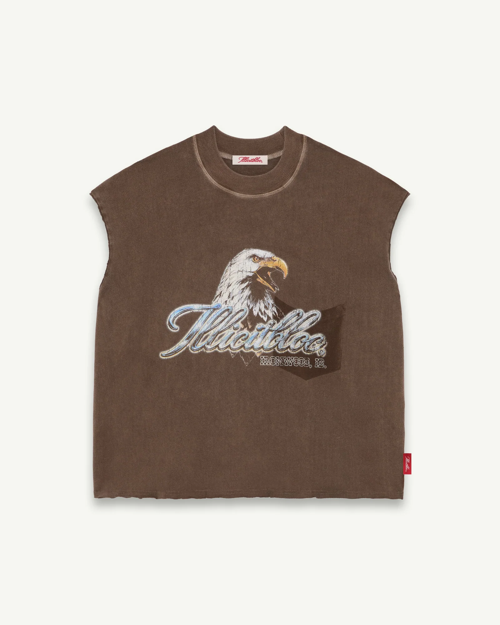 CHROMETANKFRONTBROWN CHROME FEATHERKNIT™ RAW HEM TANK