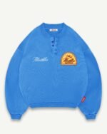 ILLICIT BLOC NAUTICO IRONWEAVE HENLEY CREWNECK - COBALT