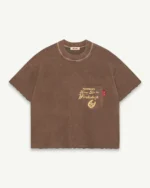 ILLICIT BLOC WORKSHOP FEATHERKNIT T-SHIRT - WASHED BROWN