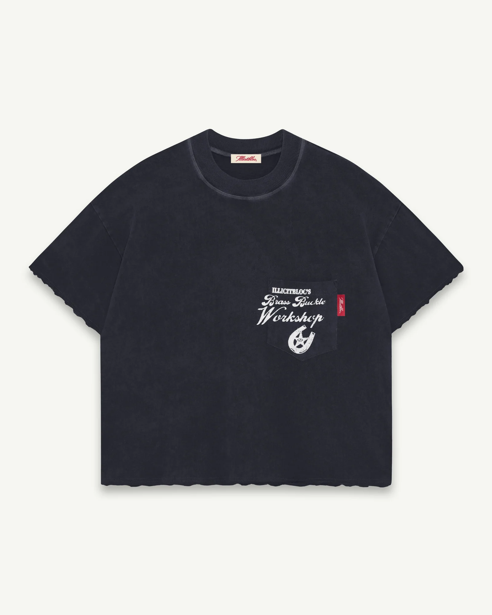 WORKSHOPVBFRONT ILLICIT BLOC WORKSHOP FEATHERKNIT T-SHIRT - VINTAGE BLACK