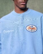 ILLICIT BLOC LAKES CREST IRONWEAVE CREWNECK - POWDER BLUE