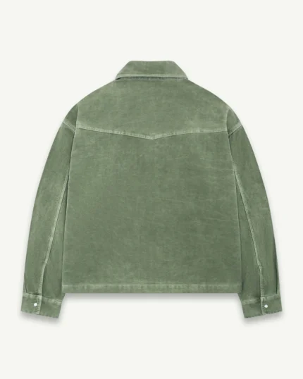 ILLICIT BLOC MOLESKIN RANCH STUD SHIRT - MOSS GRAY