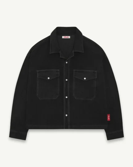 ILLICIT BLOC MOLESKIN RANCH STUD SHIRT - BLACK