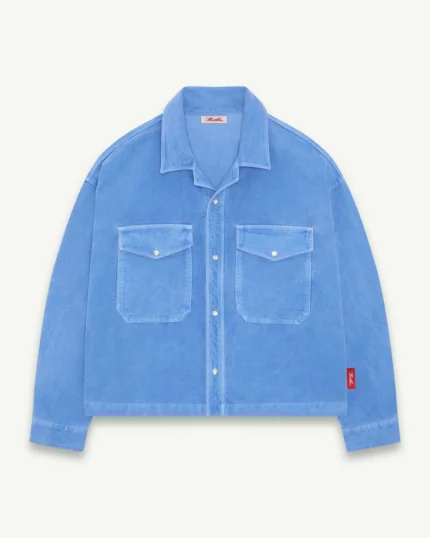 ILLICIT BLOC MOLESKIN RANCH STUD SHIRT - OXFORD BLUE