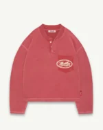 ILLICIT BLOC CONCHO CLOUDWEAV HENLEY - CANDY RED