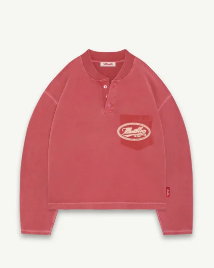ILLICIT BLOC CONCHO CLOUDWEAV HENLEY - CANDY RED